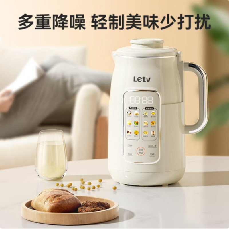 乐视(letv)(C)全自动破壁机家用豆浆机大容量免煮新款五谷杂粮料理机 YEK-DJ10B 米白色高清大图