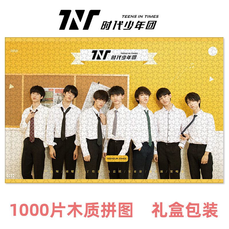 TNT时代少年团拼图3到6岁宋亚轩马嘉祺刘耀文木质拼图成人1000块 时代1 300片盒装[简易款]