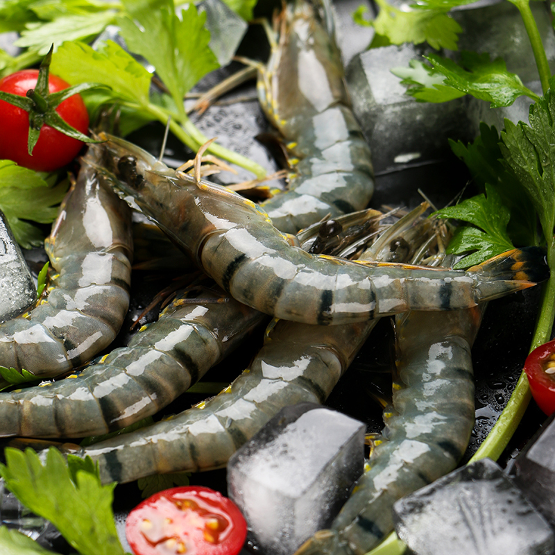 3盒108元】万宏 越南生冻黑虎虾 净重400g (20-24只) 盒装 进口草虾