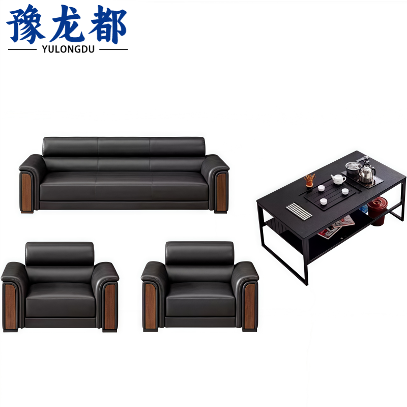 豫龙都接待沙发3+1+1+茶几套高清大图