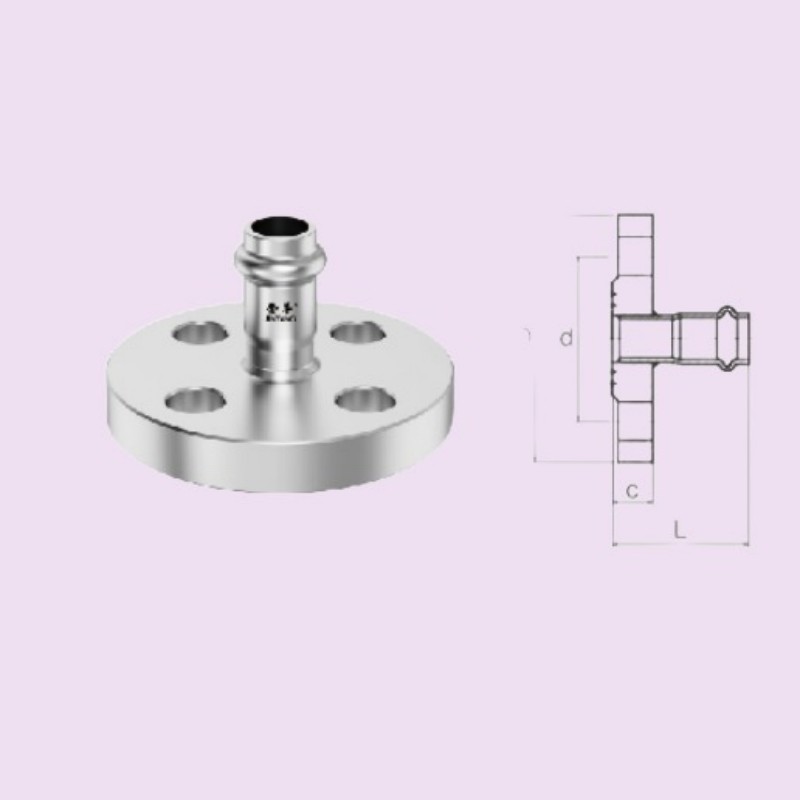 金羊管件 DN65 304双卡压式法兰接头 只-高清大图