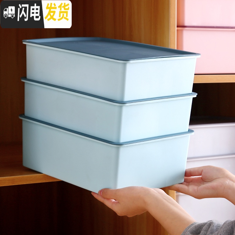 三维工匠内衣内裤收纳盒家用分格有盖放文胸装袜子收纳学生宿舍衣柜内高清大图