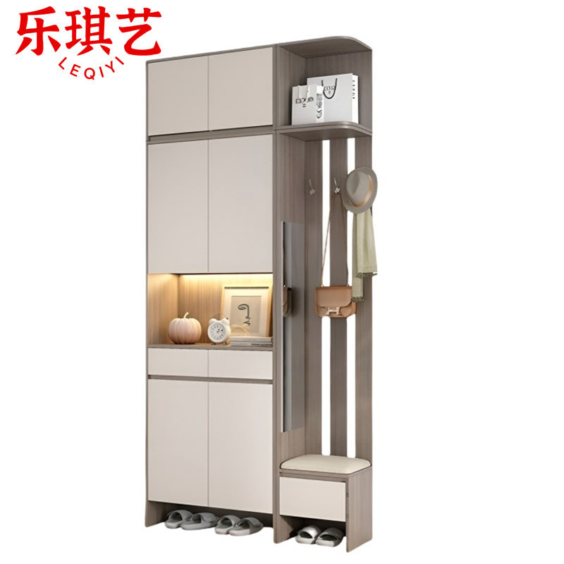 乐琪艺 玄关柜顶柜组合 120*35*240cm(含鞋柜)套高清大图