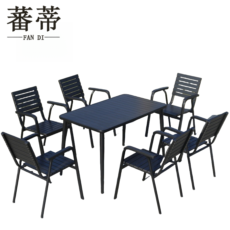 蕃蒂户外桌椅一桌六椅套