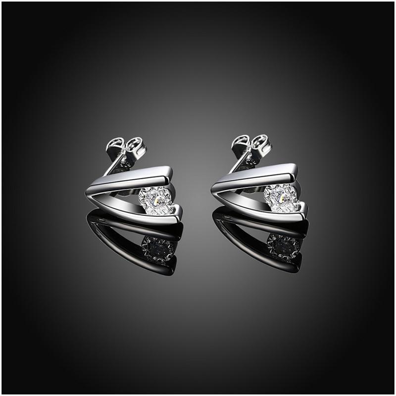 E771 Women Silver Earrings 镀925纯银精致耳坠日韩版女耳钉耳环送女朋友七夕情人节礼物