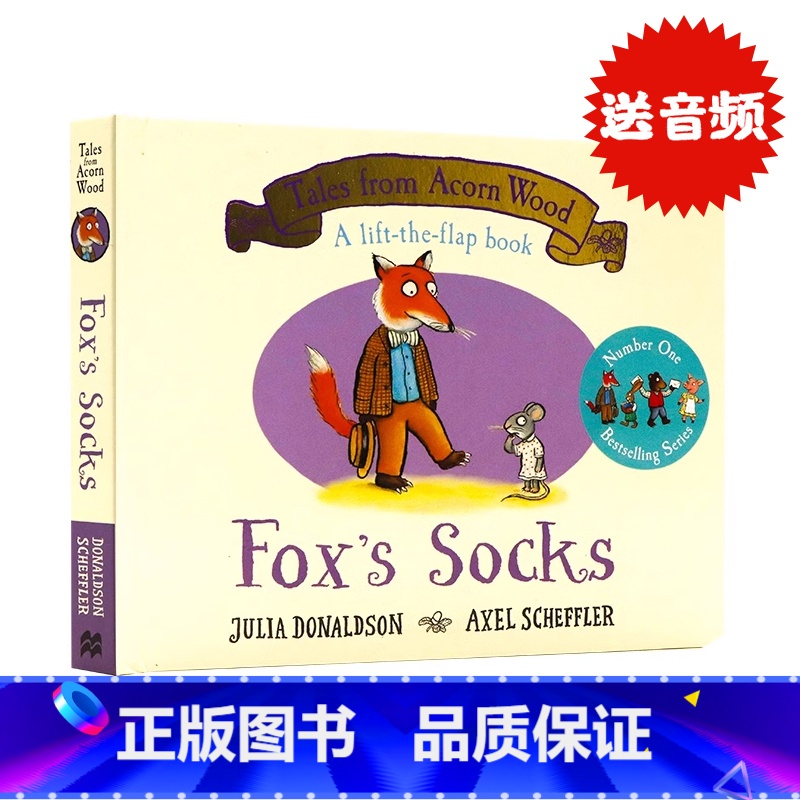 [正版]橡树林故事集1 狐狸先生的袜子英文原版绘本 Fox’s Socks 纸板翻翻书Tales From Acorn高清大图