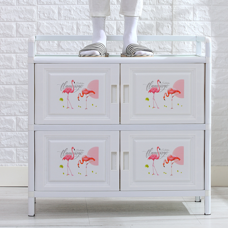 放碗柜家用厨房经济型厨房橱柜置物柜收纳柜餐边铝合金储物柜简易_26高清大图