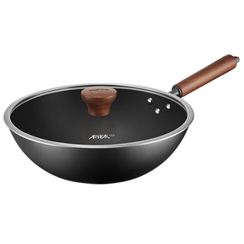 苏泊尔炒锅32cm铸铁有钛无涂层不易粘锅内壁耐磨EC32AYT01