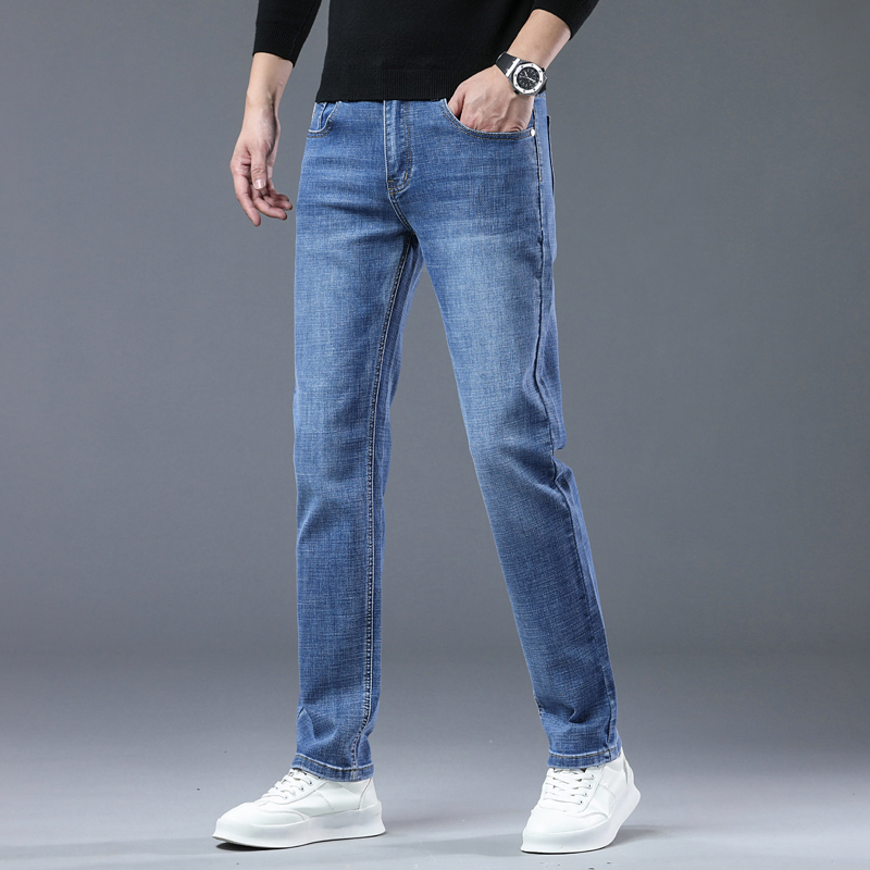 金盾(KIN DON)秋冬季款牛仔裤男宽松直筒弹力休闲秋季长裤大码商务男裤男士裤子