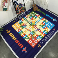 超大号圣诞飞行棋地毯五子棋卡通益智游戏垫儿童爬行地垫爬爬垫|加厚版飞行棋145*195