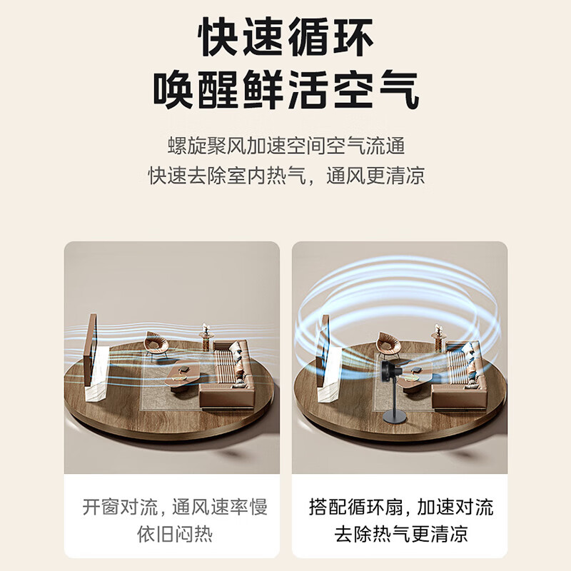 美的(Midea)空气循环落地扇 台立两用迷你小巧遥控远距送风轻音低噪驱蚊香薰