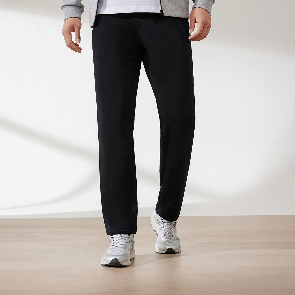 361°运动长裤秋冬季新款加绒保暖裤子_拼 超级黑652444701V XS