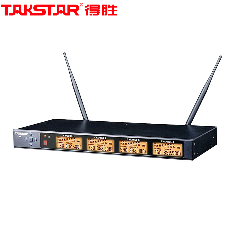 得胜(TAKSTAR)X4主机UHF无线一拖四(含领夹式无线话筒*2+无线鹅颈话筒*2) GD