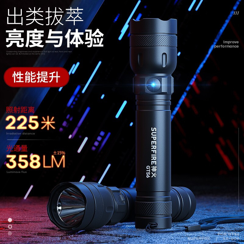 神火 (supfire)GTS6强光手电筒高亮远射LED灯充电式迷你便携家用户外应急灯 单位:个