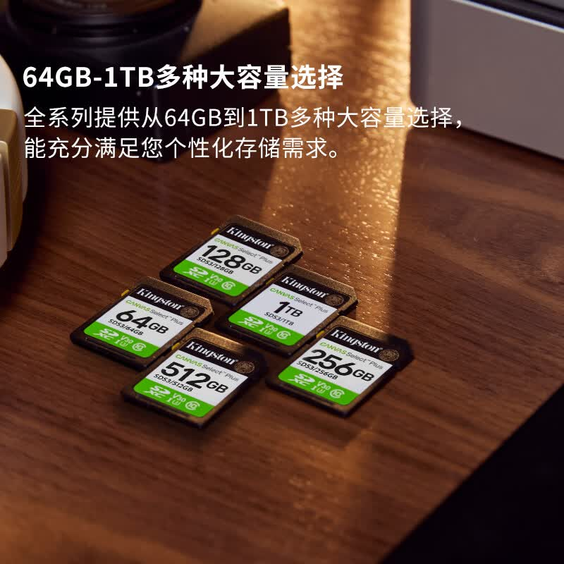 金士顿(Kingston)64GB SD存储卡 U1 V10 相机内存卡 sd卡大卡 高速连拍 读速100MB/s高清大图