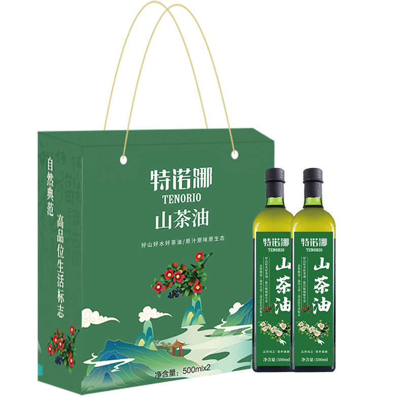 特诺娜低温冷榨山茶油礼盒 500ml*2