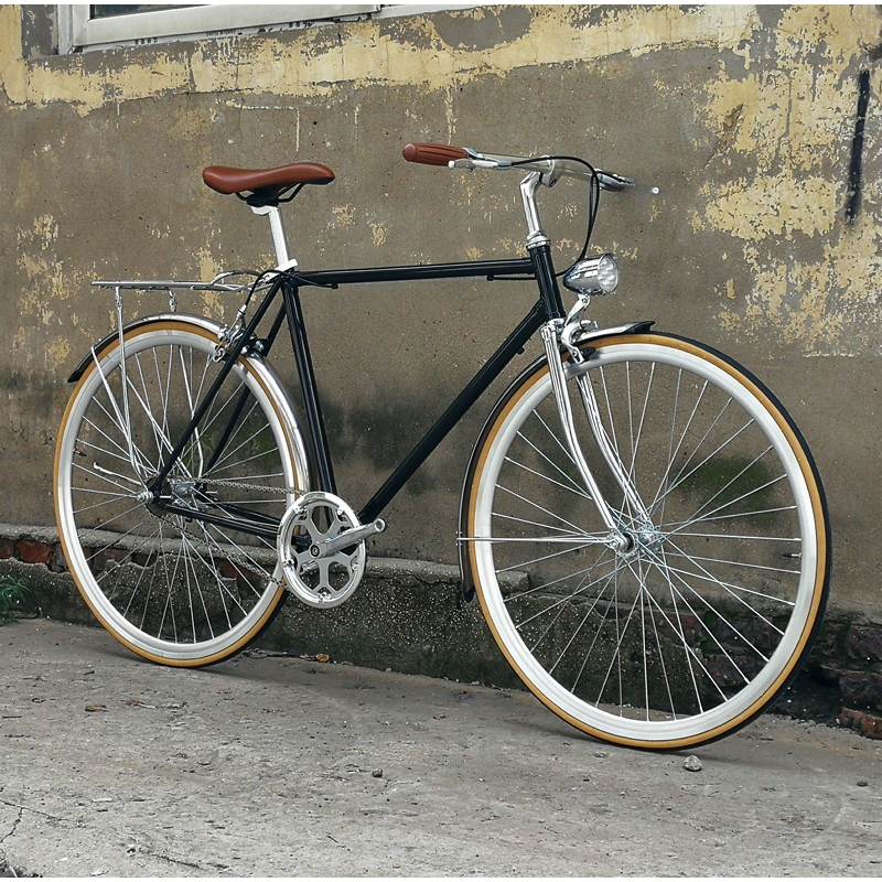 闪电客复古死飞自行车男女款倒骑刹学生变速单速车英伦