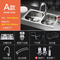 九牧(JOMOO)_304不锈钢厨房双槽水槽套餐洗菜盆洗碗池淘菜盆06108 抖音