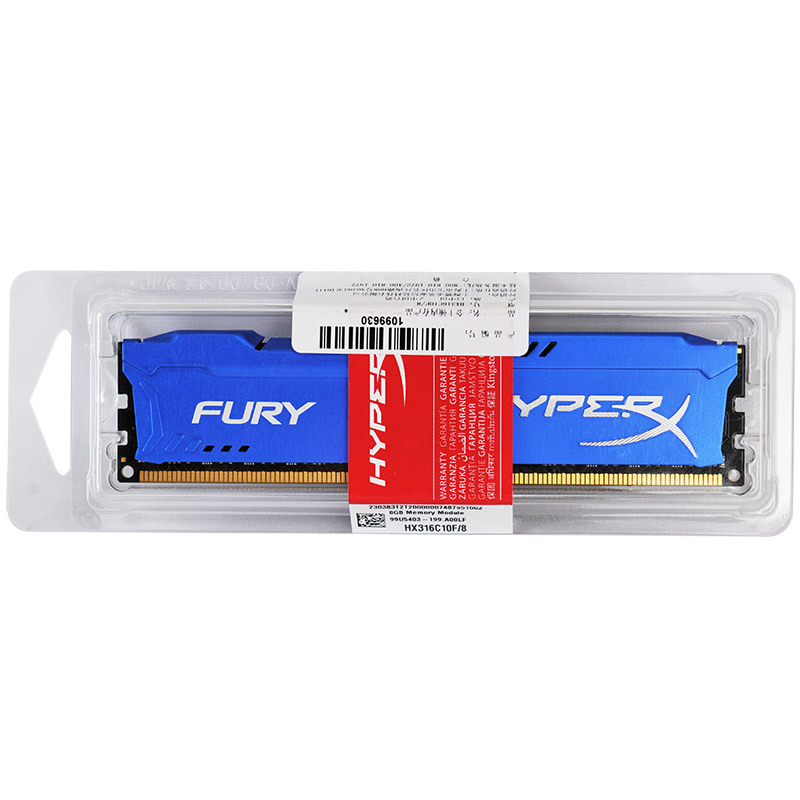 金士顿(Kingston) DDR3 1600 16GB 台式机内存条 骇客神条 Fury雷电系列 蓝色