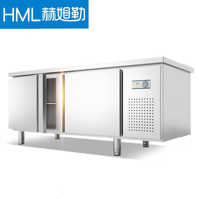 冷藏工作台商用冰柜保鲜作台冰箱冷冻双温奶茶店吧台全套设备 全冷藏蓝光款 1.5*0.6*0.8