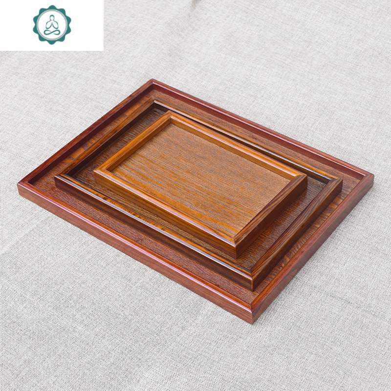 实木茶色长方托盘 茶盘 欧式 酒店盘子茶具托盘 封后 普通斜边45*15*2