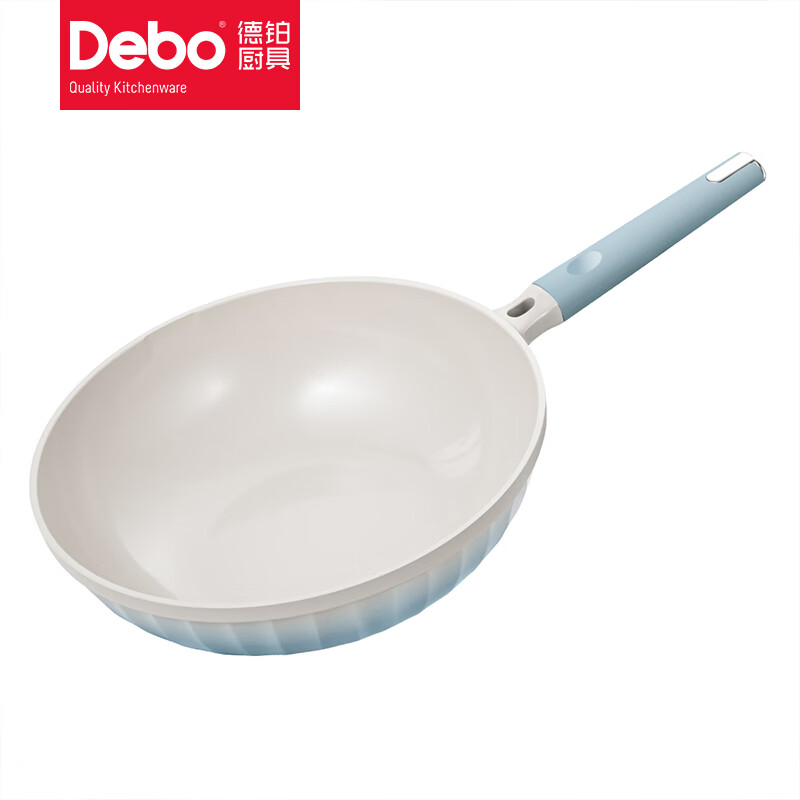 德铂(Debo) DEP-DS417 埃菲尔 炒锅含钛0涂层陶瓷炒锅(配硅胶铲)32cm