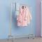 卧室衣架家用挂衣架子落地室内单杆式凉晾晒简易衣服可移动带滑轮 三维工匠 长120高165带轮纳米金色 1个晾衣架配件