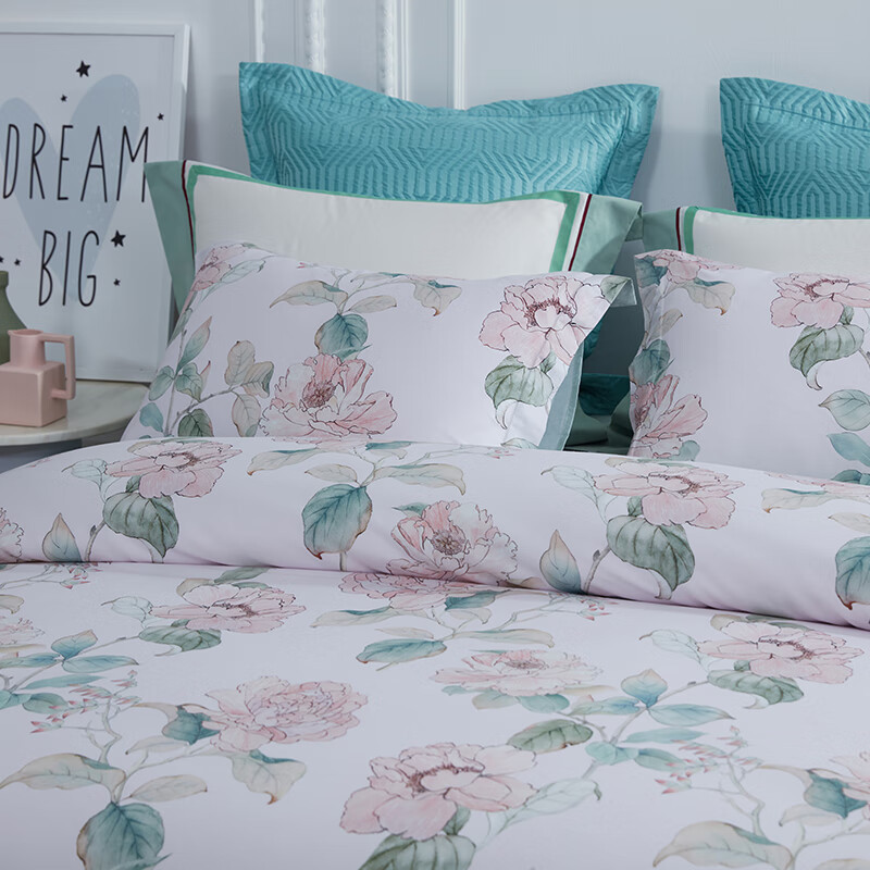 梦洁mendale家纺纯棉印花床品四件套200230cm瑶叶1010100295发顺丰