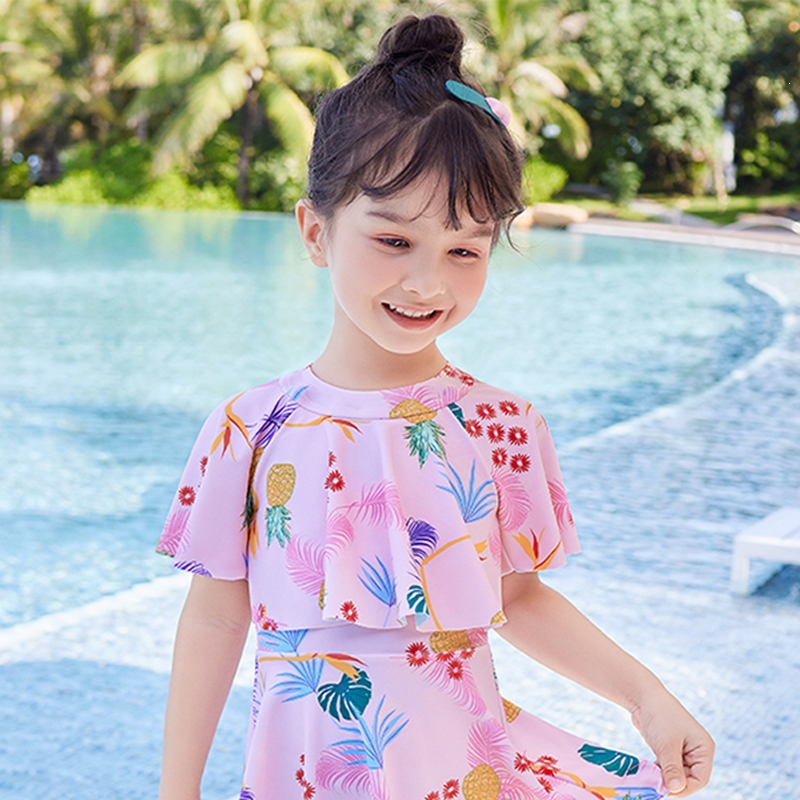 佑游儿童泳衣女小中大童女孩游泳衣夏季宝宝可爱裙式女童泳装