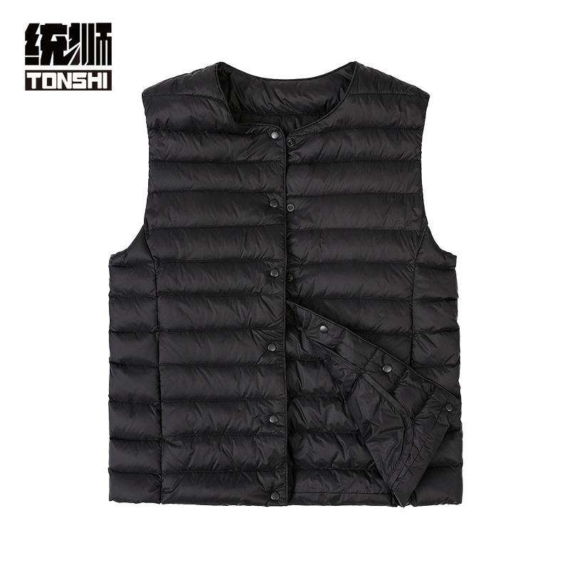 统狮女士羽绒背心C30 件 黑色 XXXXL