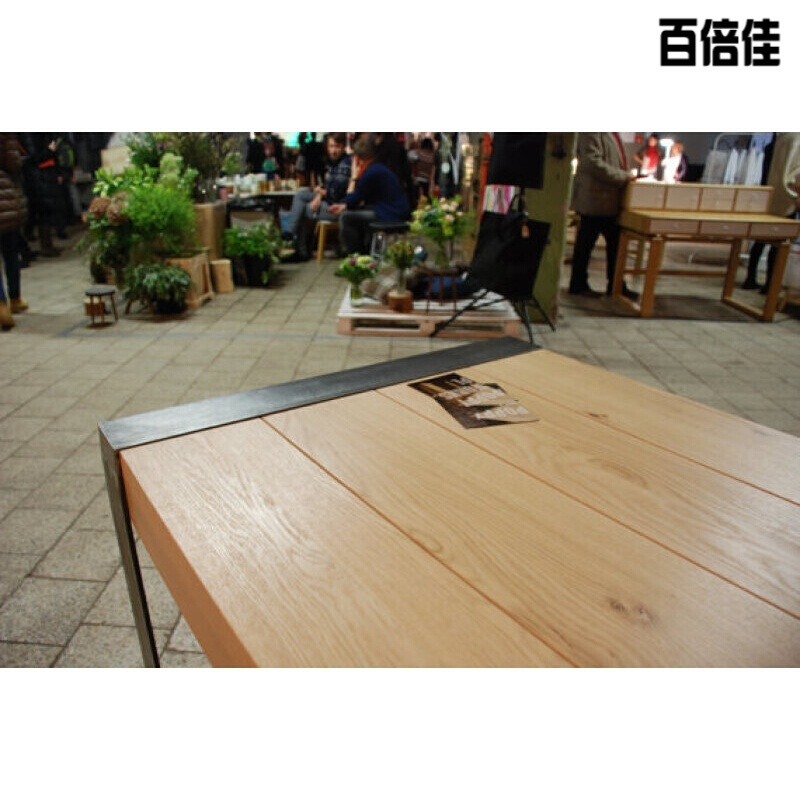 新款创意美式乡村工作台实木长桌子铁艺餐桌长条桌简约书桌工业风办公桌椅壹德壹
