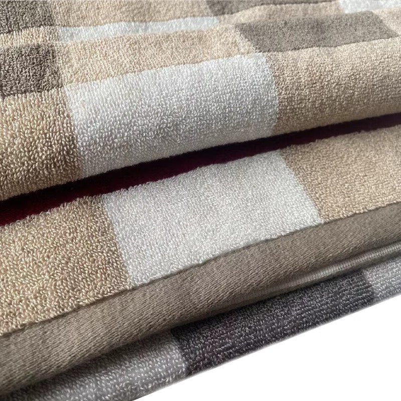 品雁众升 浅格面巾 35×75cm 条高清大图