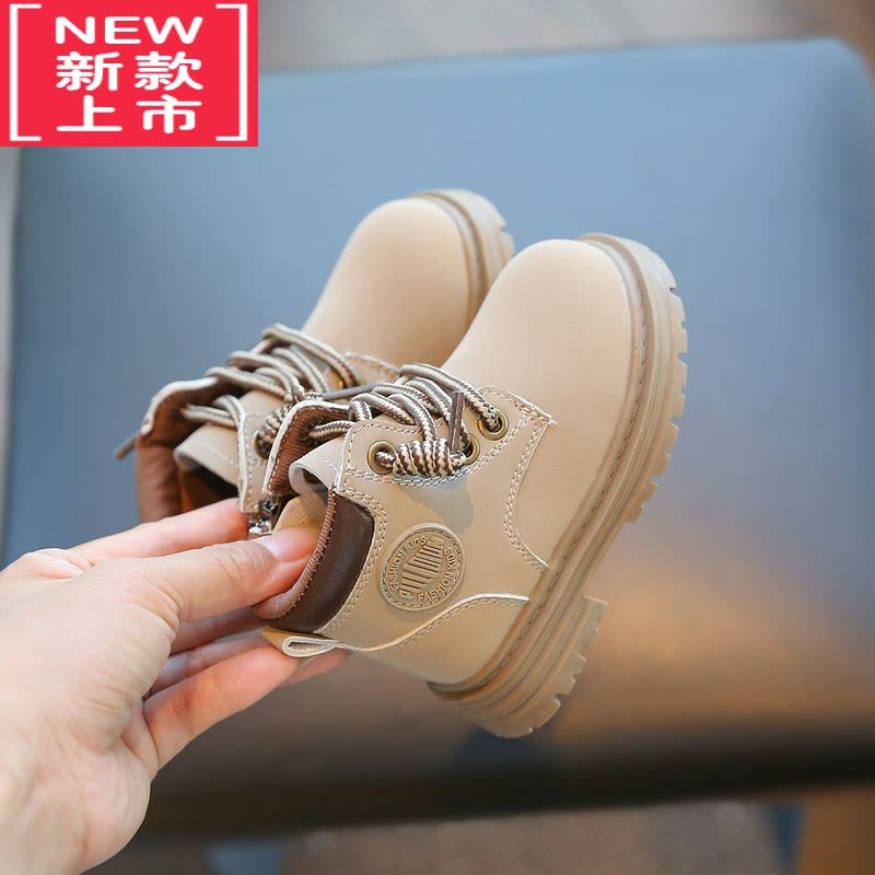 可莉允男童马丁靴软底女童靴子两岁婴儿鞋子学步鞋小童短靴宝宝鞋子秋冬图片