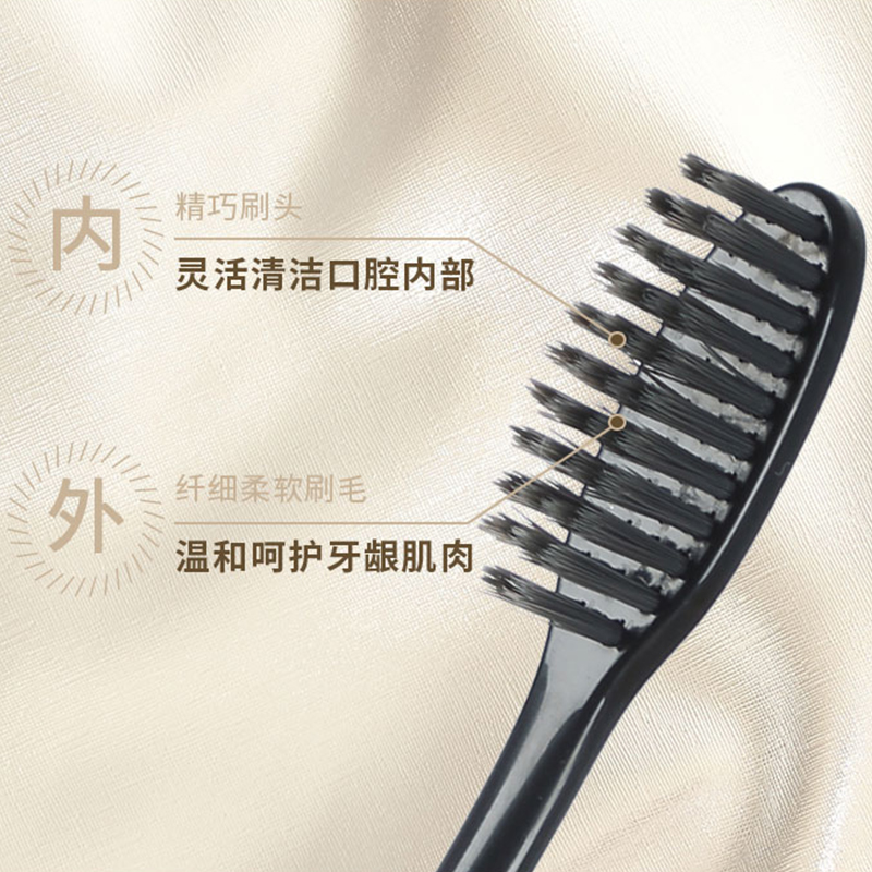 健牌8支装竹炭细毛软毛牙刷成人竹炭家用细毛牙刷男女细软家庭高清大图