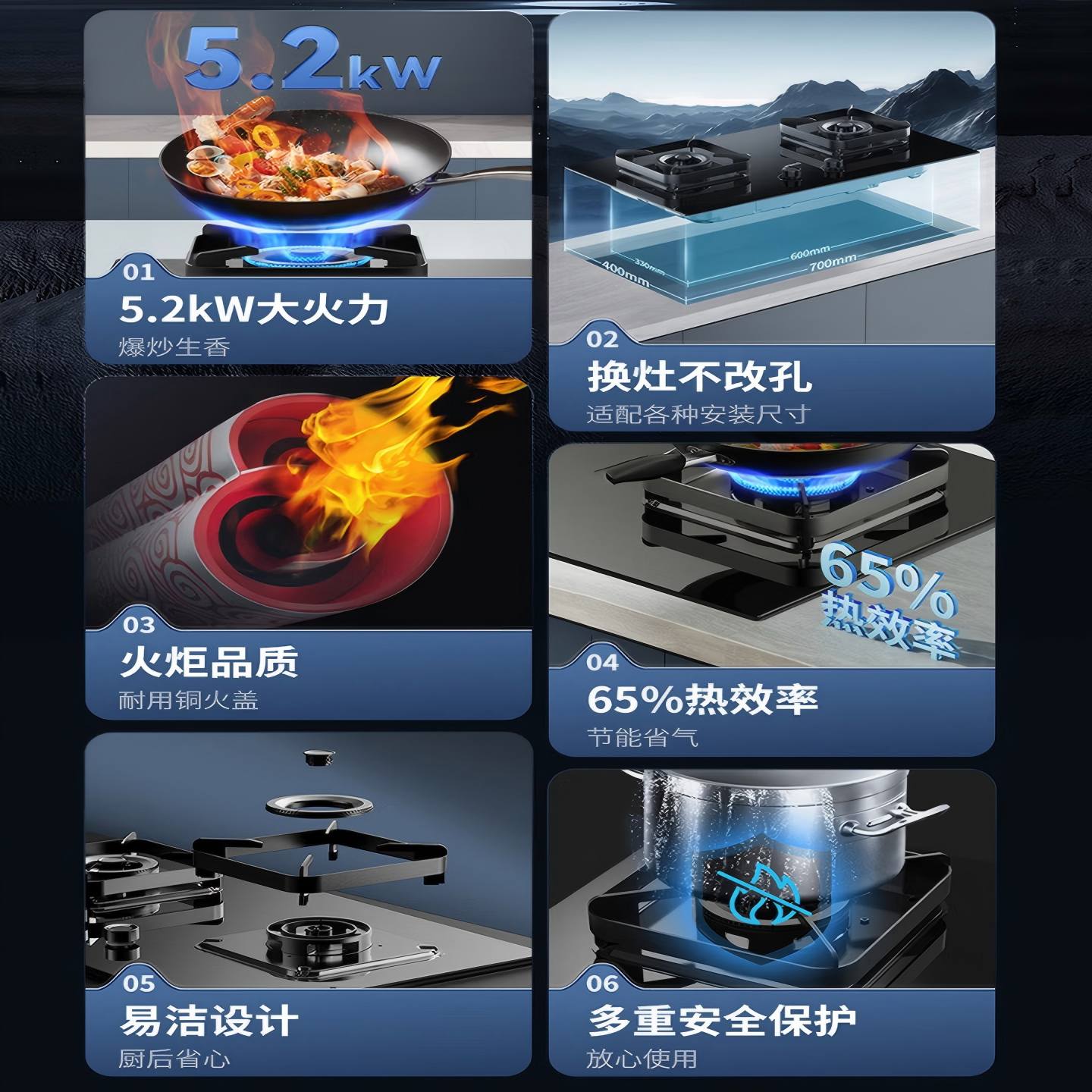 华帝(vatti)5.0KW火力燃气灶i10071B(液化气)双眼灶灶具厨房家用台式嵌入式可调节热电偶熄火保护高清大图