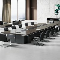 逐鹿中原办公桌简约现代长条桌4*1.5米/3.8米直角带柜会议桌 JC772
