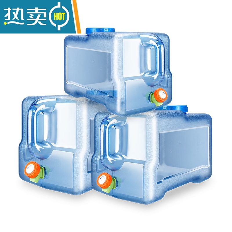 敬平带龙头纯净矿泉水家用储水用车载自驾游塑料桶储水箱蓄水 5升有孔盖 送延长管+防尘盖水桶高清大图