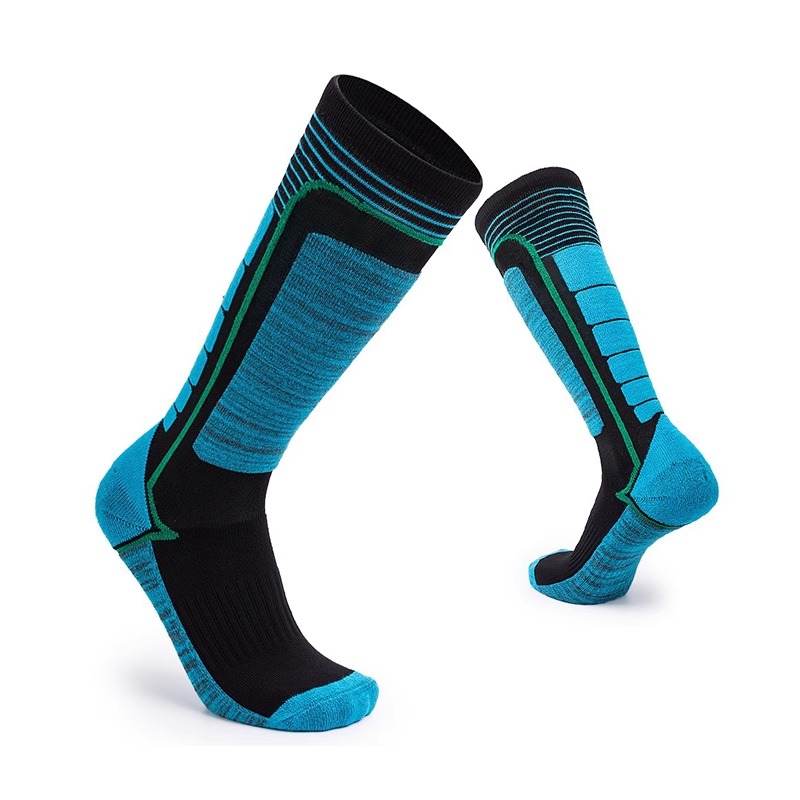 儿童滑雪袜加厚保暖专业耐穿长筒 儿童-深蓝色高清大图