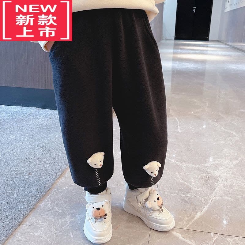 可莉允女童加绒裤子儿童装卫裤男童冬季加厚保暖棉裤小童外穿秋冬装宝宝保暖裤图片
