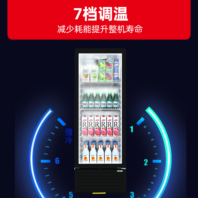 星星(XINGX) LSC-230YPE 222升 立式冷藏展示柜 大容量 7档调温 饮料柜 商用 双层玻璃更锁冷