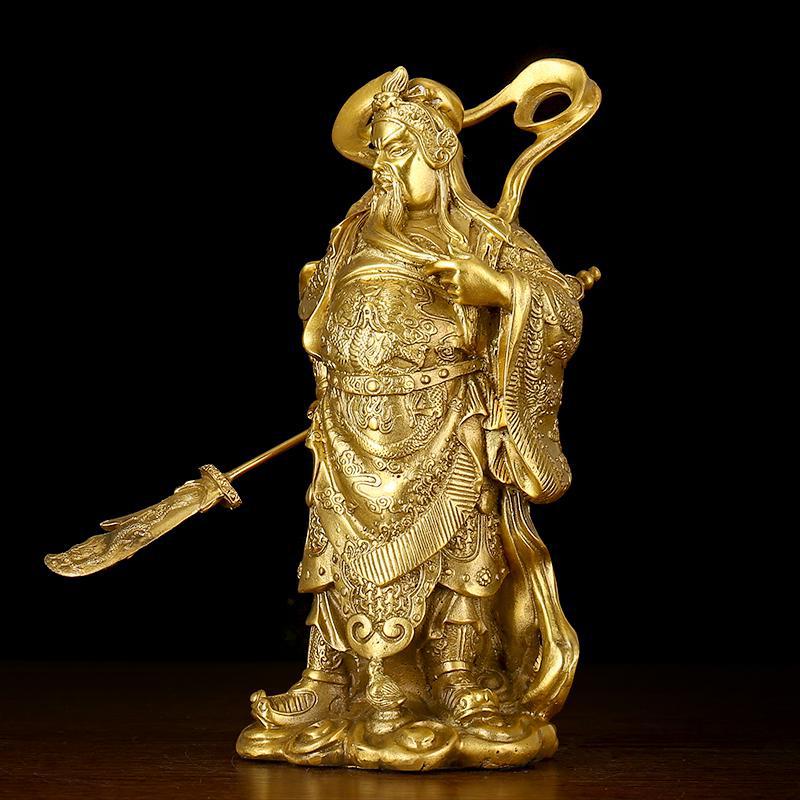 美帮汇铜关公摆件关羽武神像爷铜关公像伽蓝菩萨佛像高清大图