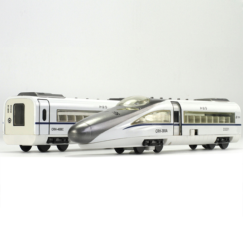 地铁合金车模和谐号动车组模型仿真高铁火车头回力玩具模型车电动