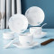 康宁(Corelle Brands)竹露荷风餐具18头釉下彩现代简约碗盘套装 CB-TC004-TG/KZ!