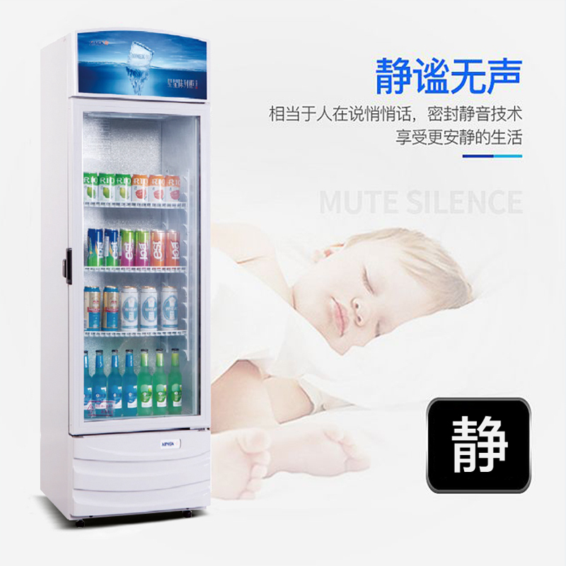 星星(XINGX) 立式冷柜 玻璃门展示柜 饮料冷藏保鲜陈列柜 单门冷柜 373升 LSC-373G(NY)
