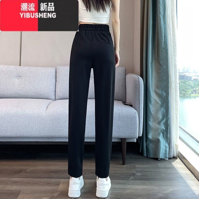YIBUSHENG裤子女季薄款冰丝哈伦裤2024新款春秋休闲小脚萝卜运动女裤图片