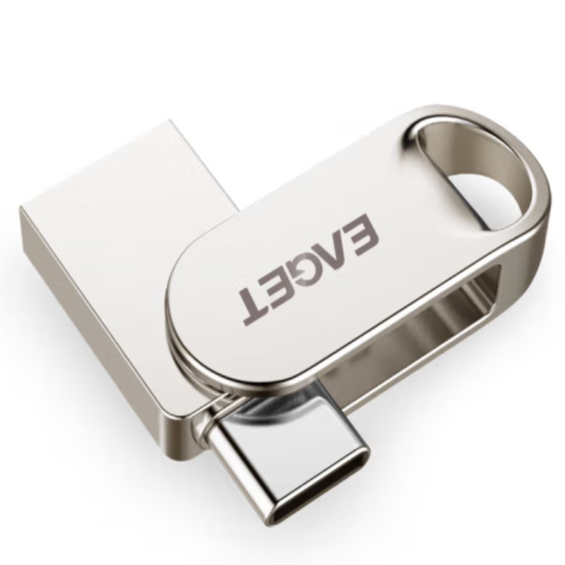 忆捷(EAGET) HT10 128G U盘Type-C USB3.2双接口手机电脑多用车载旋转优盘金属 单位:个