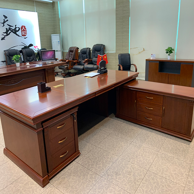 优百丽 CT2870-2 现代中式油漆班台 办公台 大班台 小班台 可定制高清大图