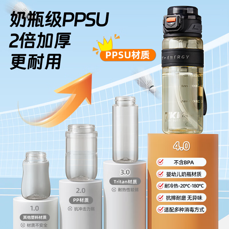TKK超越运动随手杯 TKK1031-800ml 棕色高清大图