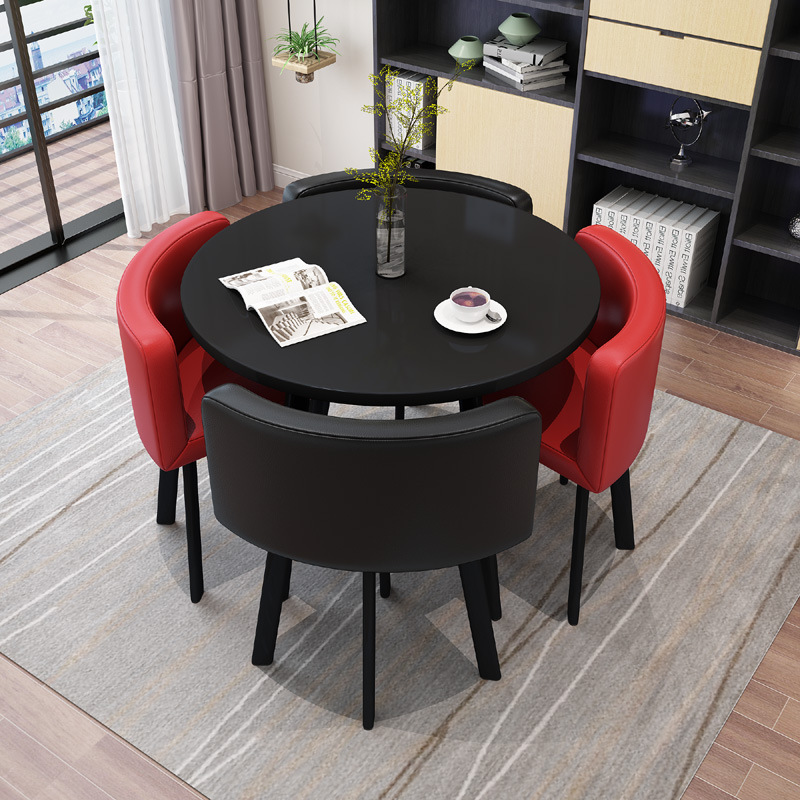 荺炬洽谈桌1桌4椅80cm套高清大图