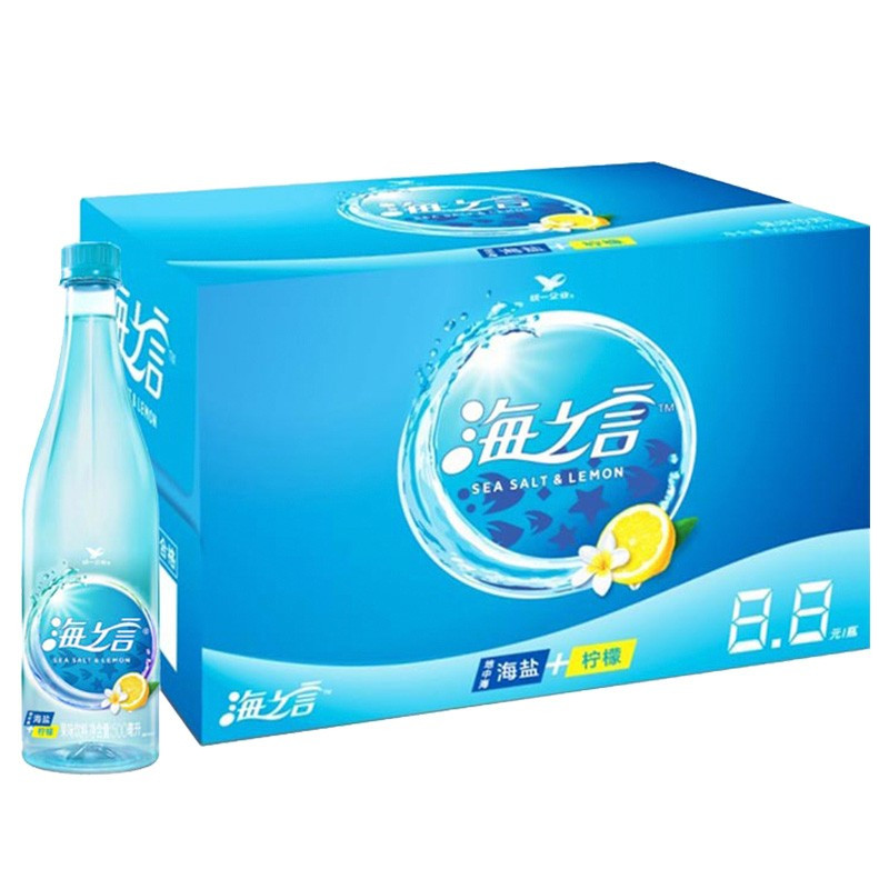 统一海之言清爽饮料柠檬味500ml*15瓶整箱装海盐柠檬果味夏季饮品饮料
